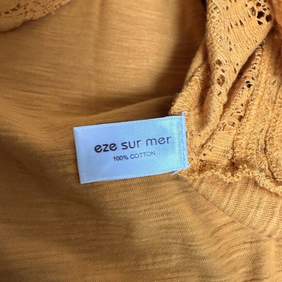 Anthropologie Eze Sur Mer Cotton Top Yellow, Long Sleeve, Size Small Boho NWT - Picture 8 of 12
